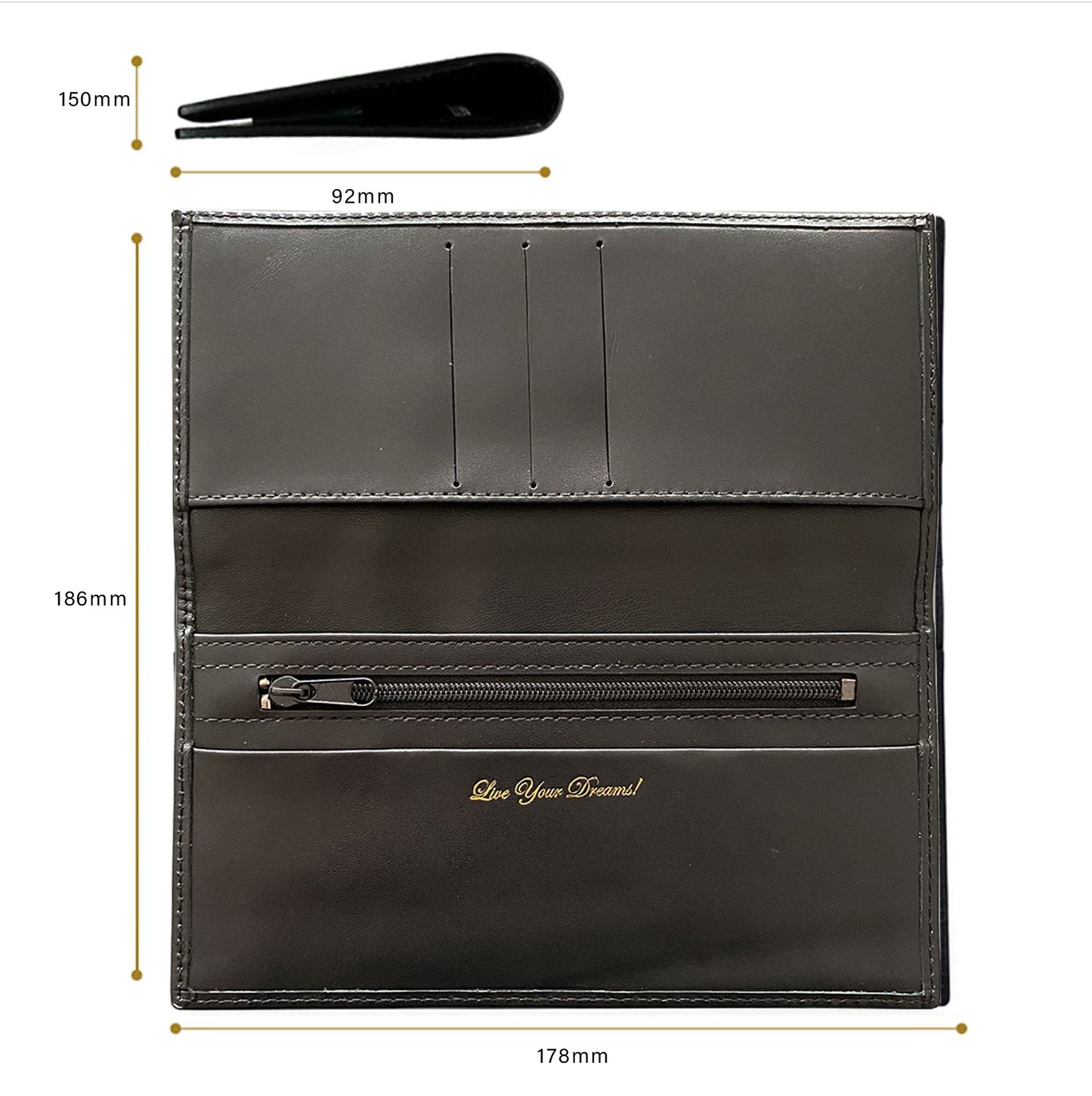 Live Your Dreams!本革 薄型長財布